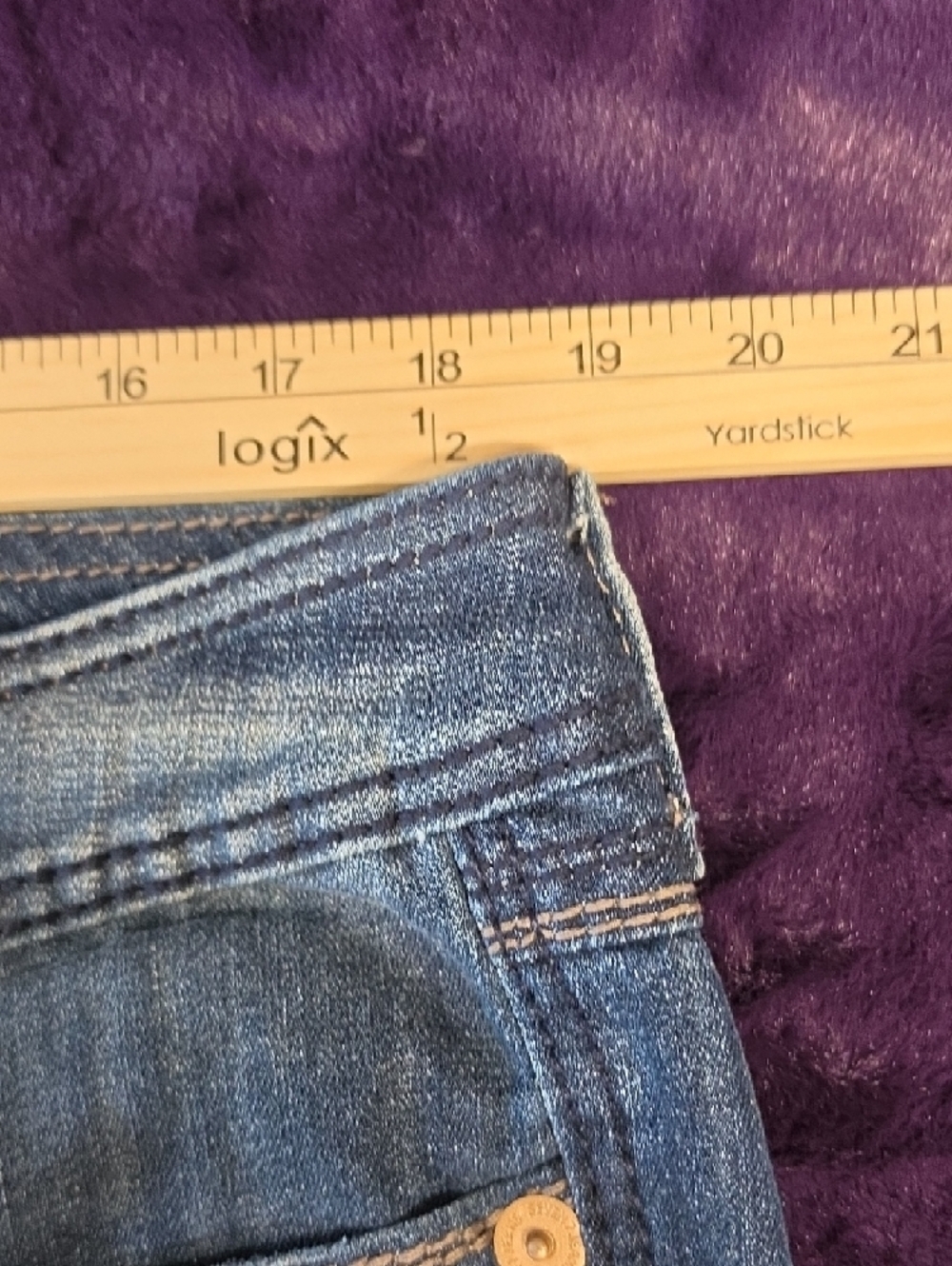 Seven7 Women’s Blue Boot Cut Jeans with Faded Finish sz 16 - Picture 9 of 10